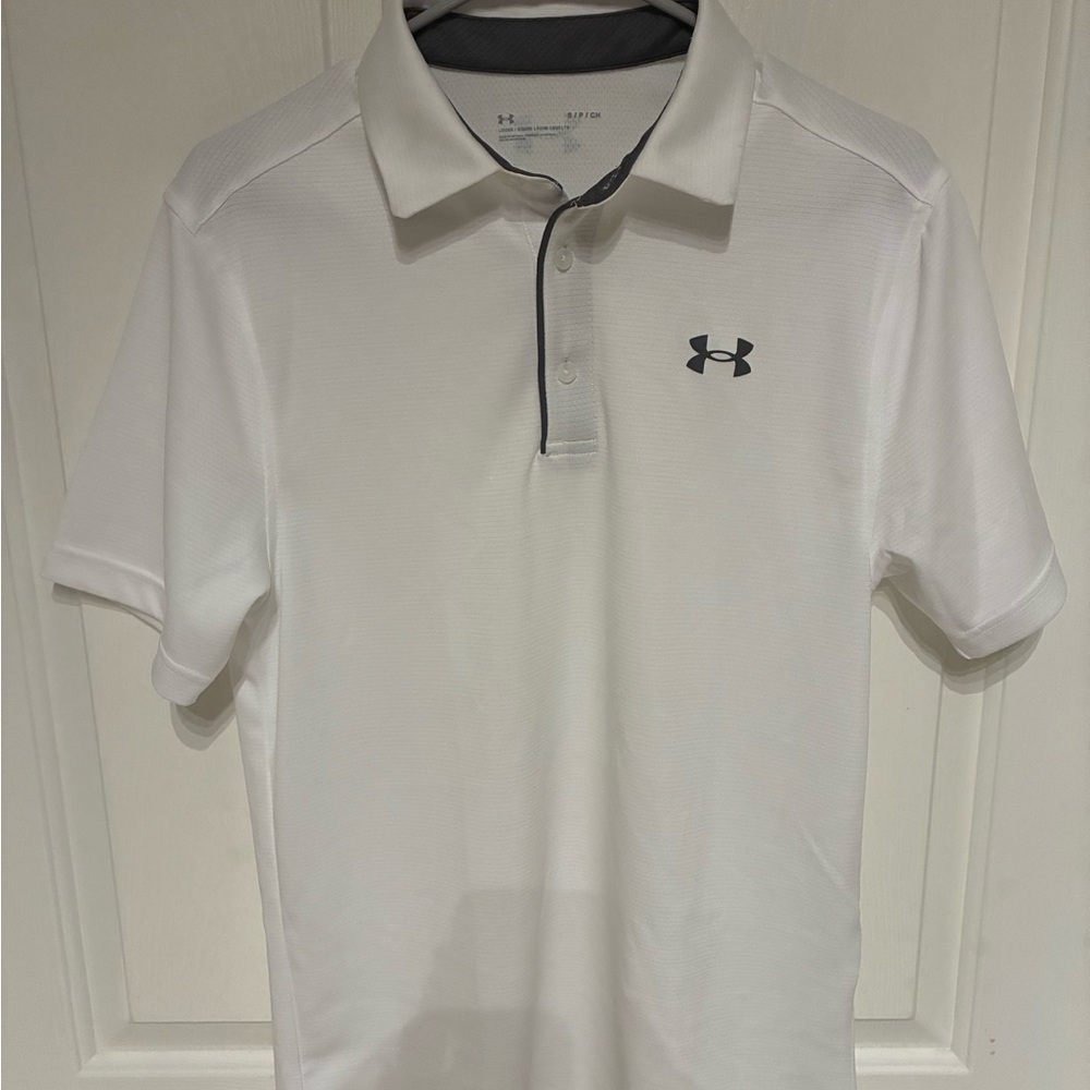 Under Armour Men's Polo Shirt - White with Black Accents